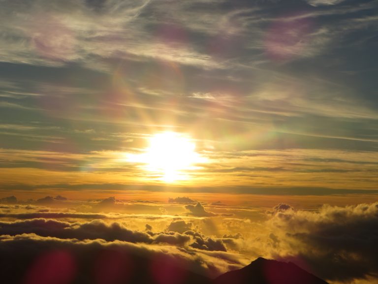 Maui Sunrise from the top of the crater. Richard Uzelac, photographer.